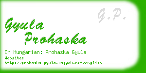 gyula prohaska business card